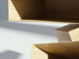 wooden bedside table modern 3D Model