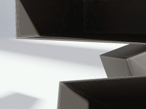 wooden bedside table modern Model 3D