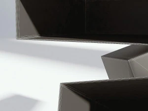 wooden bedside table modern 3D Model