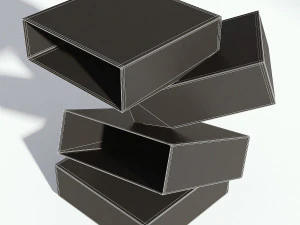 wooden bedside table modern 3D Model