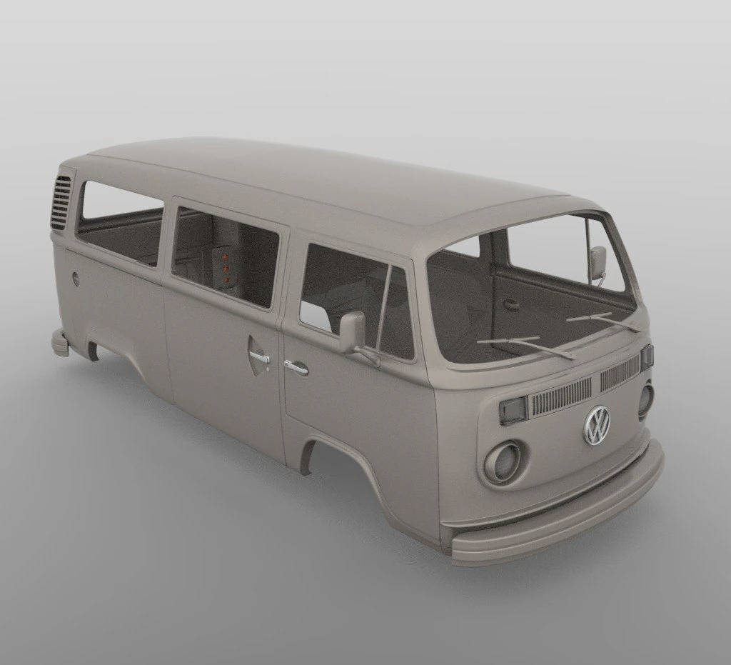 VOLKSWAGEN TRANSPORTER T2 PASSENGERVAN 313MM WHEELBASE STL FILES 3D Print Model .c4d .max .obj .3ds .fbx .stl .blend 