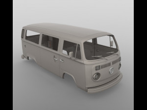VOLKSWAGEN TRANSPORTER T2 PASSENGERVAN 313MM WHEELBASE STL FILES 3D Print Model