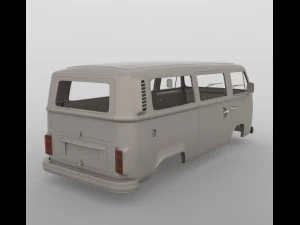VOLKSWAGEN TRANSPORTER T2 PASSENGERVAN 313MM WHEELBASE STL FILES 3D Print Model