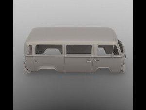 VOLKSWAGEN TRANSPORTER T2 PASSENGERVAN 313MM WHEELBASE STL FILES 3D Print Model