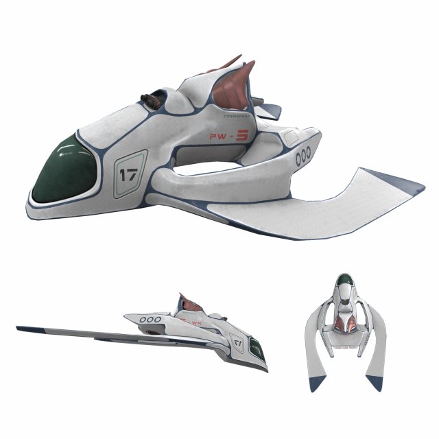 sci-fi aircraft 3D 모델 .c4d .max .obj .3ds .fbx .stl .blend 