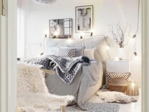 현대적인 북유럽 침실 3D 모델