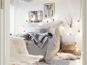modern nordic bedroom 3D मॉडल