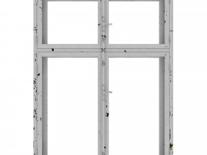 old gost window with peeling paint 3D Model