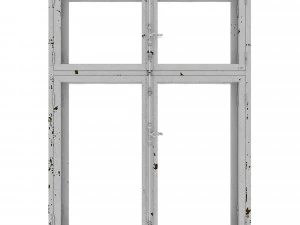 old gost window with peeling paint 3D Model