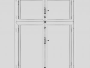 old gost window with peeling paint 3D Model