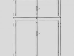 old gost window with peeling paint 3D Model