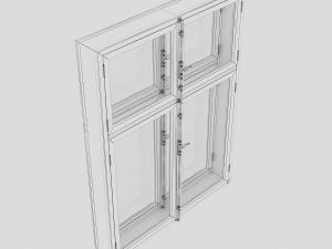 old gost window with peeling paint 3D Model