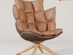 современное кожаное кресло для отдыха 3D Модель