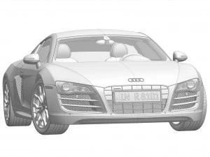 audi r8 2010 v10 3D Model