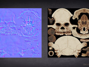 skull game-ready asset and 3d print 3D-Modell