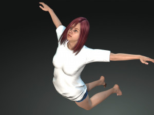 free game ready photo-realistic human character emily vr - ar - low-poly Modèle 3D