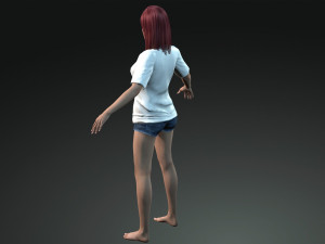 free game ready photo-realistic human character emily vr - ar - low-poly Modèle 3D