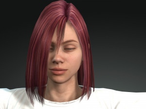free game ready photo-realistic human character emily vr - ar - low-poly Modèle 3D