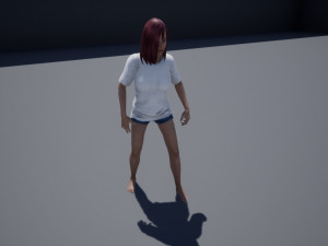 free game ready photo-realistic human character emily vr - ar - low-poly Modèle 3D