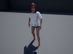 free game ready photo-realistic human character emily vr - ar - low-poly Modèle 3D
