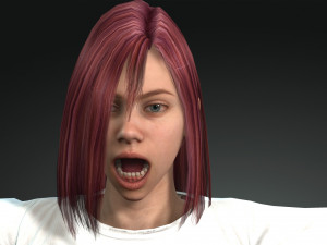 free game ready photo-realistic human character emily vr - ar - low-poly Modèle 3D