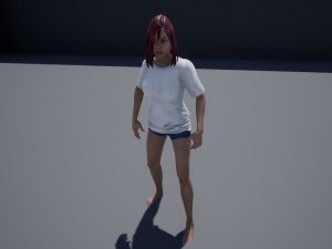 free game ready photo-realistic human character emily vr - ar - low-poly Modèle 3D