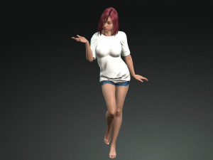 free game ready photo-realistic human character emily vr - ar - low-poly 3D Models