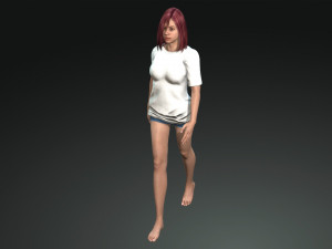 free game ready photo-realistic human character emily vr - ar - low-poly Modèle 3D