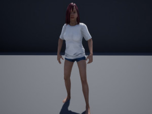 free game ready photo-realistic human character emily vr - ar - low-poly Modèle 3D