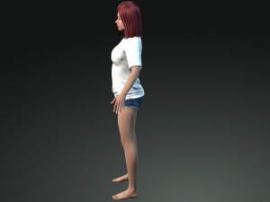 free game ready photo-realistic human character emily vr - ar - low-poly Modèle 3D