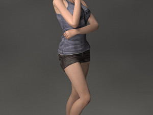 Game ready pbr realistic human girl character emma vr - ar - low-poly Modèle 3D
