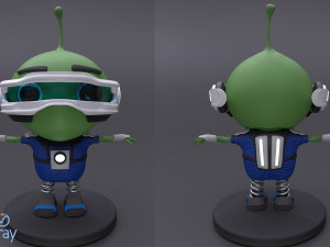 game ready realistic alien creature character pivi low-poly 3D Model