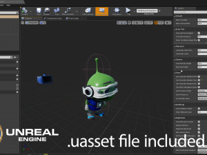 game ready realistic alien creature character pivi low-poly 3D Model