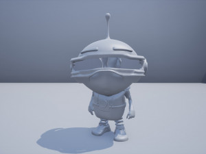 game ready realistic alien creature character pivi low-poly 3D Model