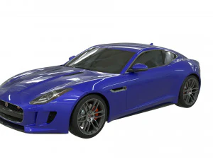 jaguar tipe f model pbr realistis Model 3D