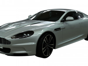 realistic car aston martin dbs with interior rigged vehicle low-poly 3D Model