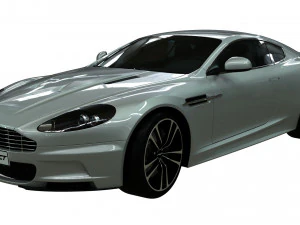 realistic car aston martin dbs with interior rigged vehicle low-poly 3D Model