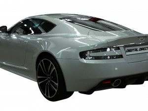 realistic car aston martin dbs with interior rigged vehicle low-poly 3D Model