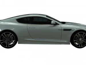 realistic car aston martin dbs with interior rigged vehicle low-poly 3D Model