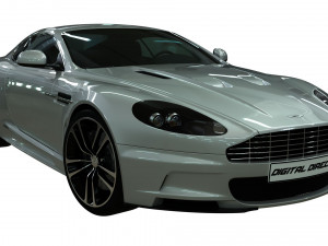 realistic car aston martin dbs with interior rigged vehicle low-poly 3D Model