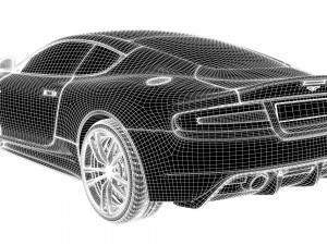 realistic car aston martin dbs with interior rigged vehicle low-poly 3D Model