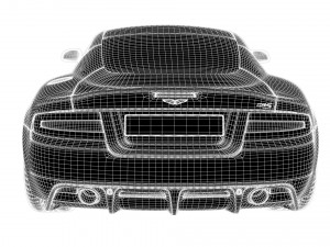 realistic car aston martin dbs with interior rigged vehicle low-poly 3D Model