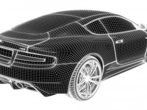 realistic car aston martin dbs with interior rigged vehicle low-poly 3D Model