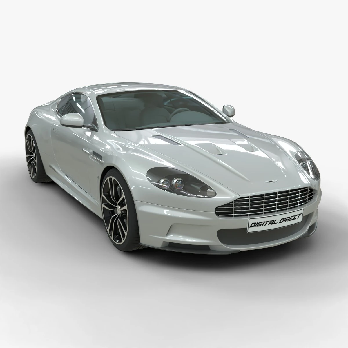 realistic car aston martin dbs with interior rigged vehicle low-poly 3D Model .c4d .max .obj .3ds .fbx .stl .blend