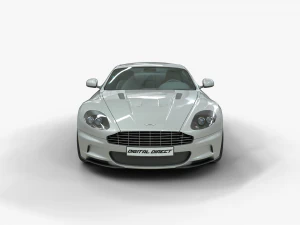 realistic car aston martin dbs with interior rigged vehicle low-poly 3D Model