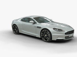realistic car aston martin dbs with interior rigged vehicle low-poly 3D Model