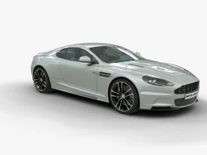 realistic car aston martin dbs with interior rigged vehicle low-poly 3D Model