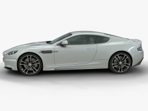 realistic car aston martin dbs with interior rigged vehicle low-poly 3D Model