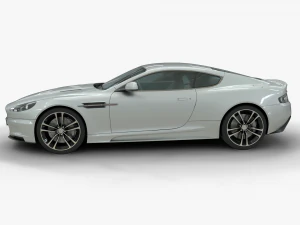 realistic car aston martin dbs with interior rigged vehicle low-poly 3D Model
