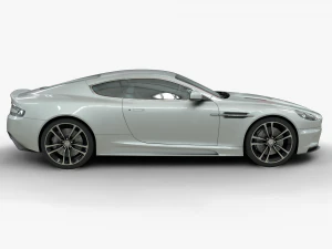 realistic car aston martin dbs with interior rigged vehicle low-poly 3D Model